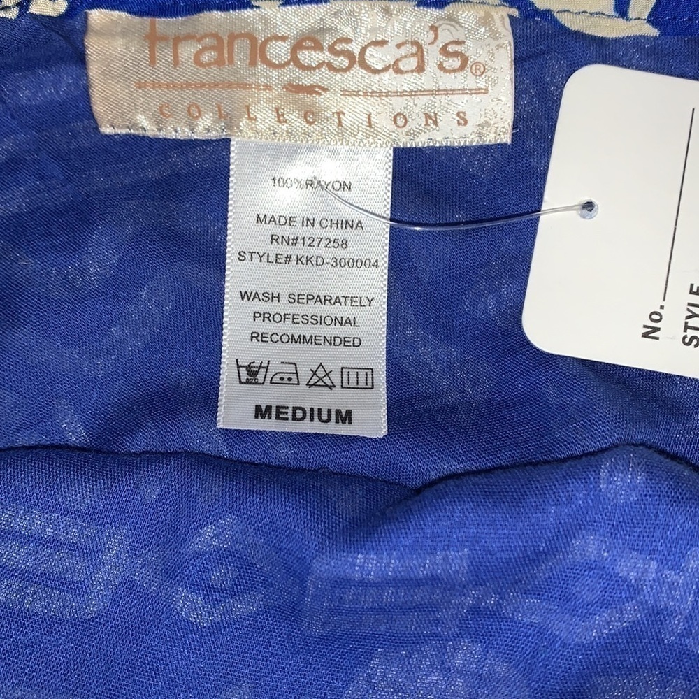 NWT Francesca’s Cobalt and Taupe One Shoulder Belted Mini Dress with Pockets M - Picture 6 of 6